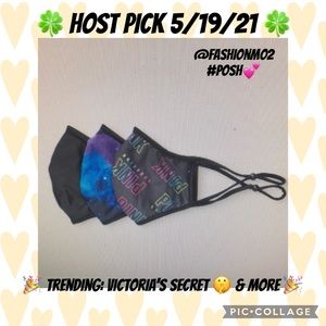 Pink 3 pack of reusable masks tie dye New